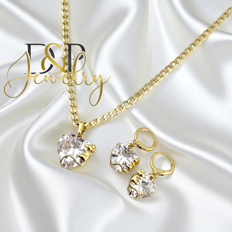 14K HEART MOUSE NECKLACE SET N280