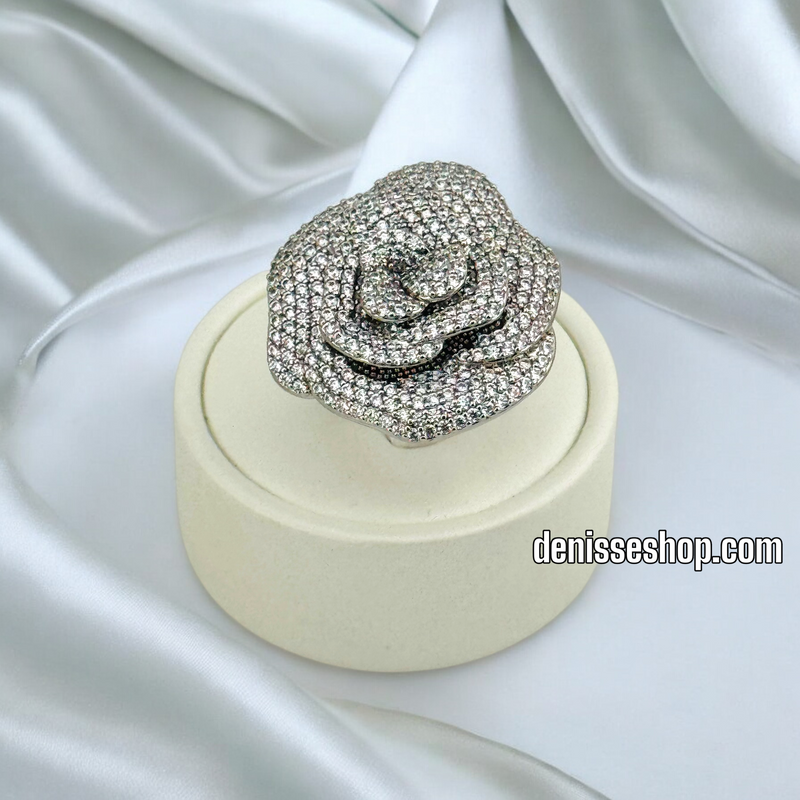 14K WOMEN/SILVER ROSE RING RG332