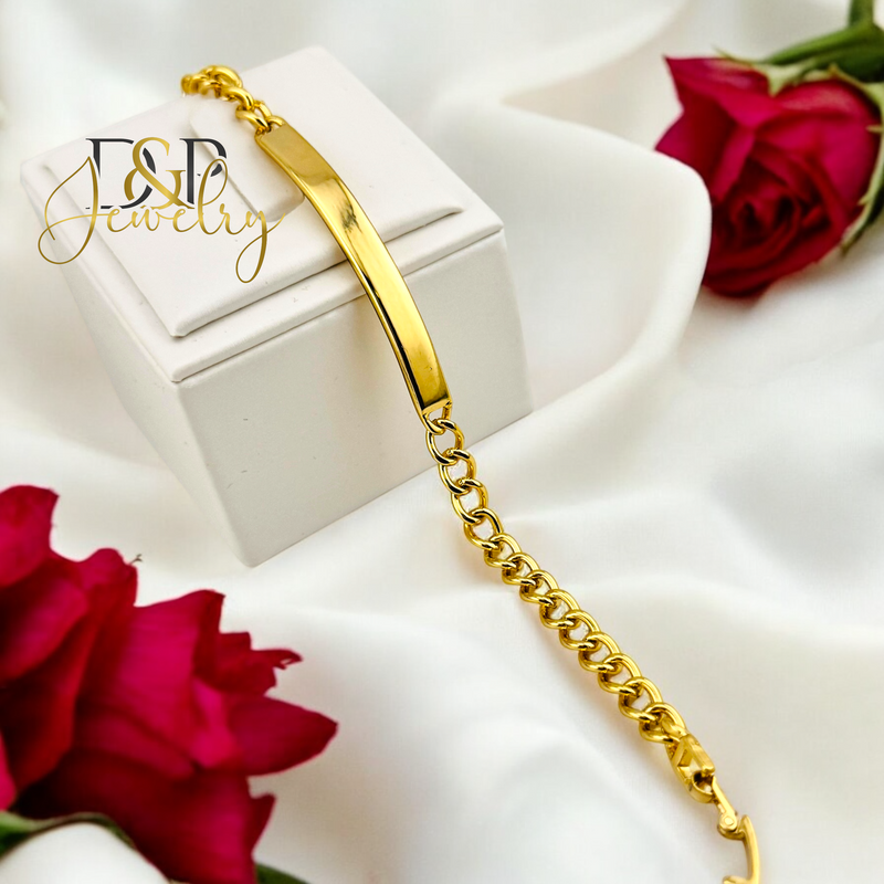 14K PLAQUE CUBAN BRACELET BR745