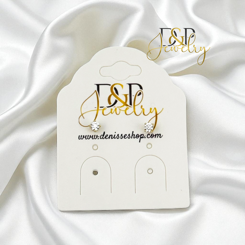 14K SMALL ZIRCONIA EARRING E966