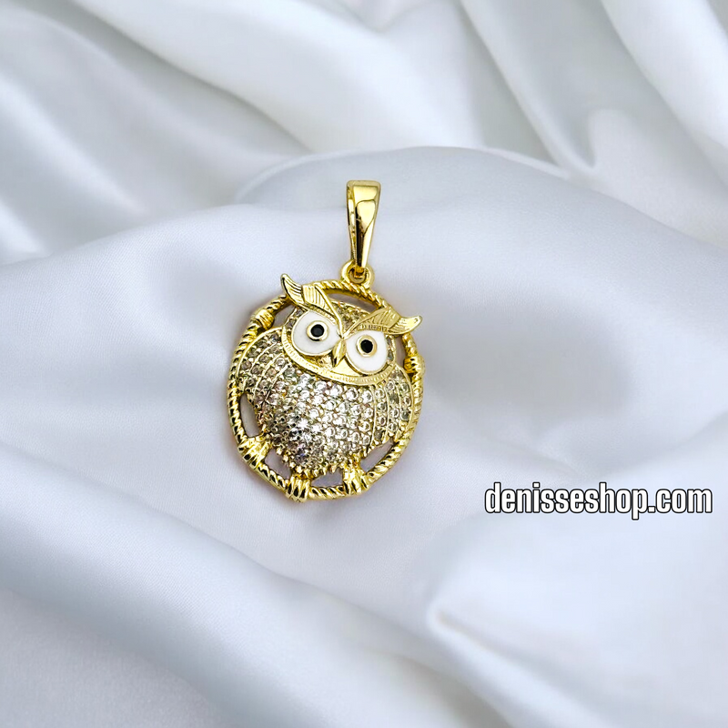 14K WOMEN/GIRL WHITE OWL PENDANT P652