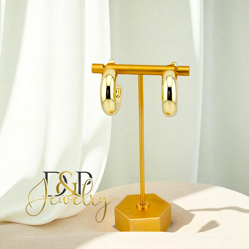 14K FASHION GOLD HOOP HP726