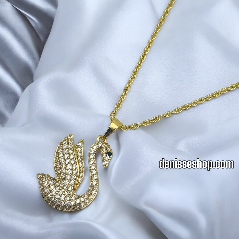 14K SWAN NECKLACE 18&