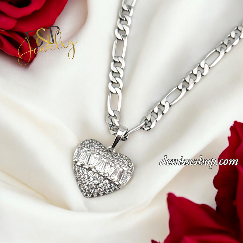 SILVER WOMEN/GIRL HEART PENDANT P694