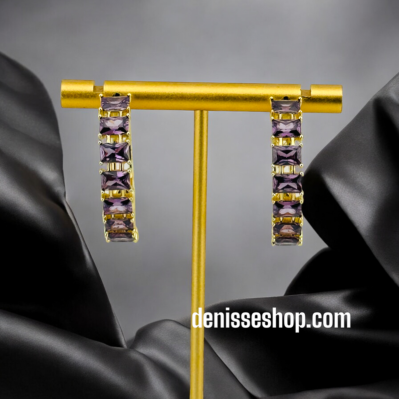 14K PURPLE HOOPS HP442