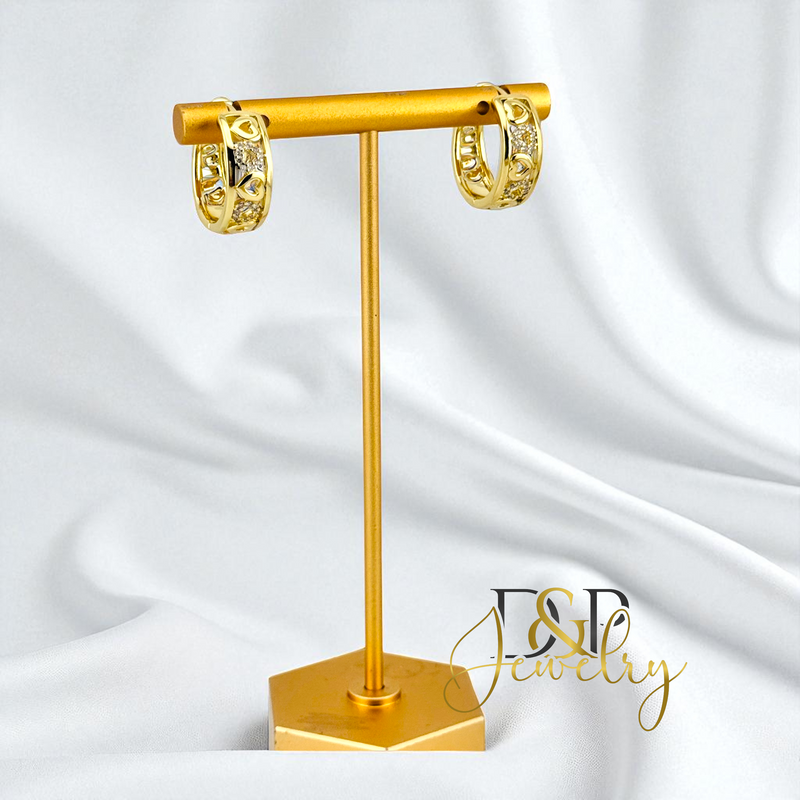 14K HEART MEDIUM HOOP EARRING HP763