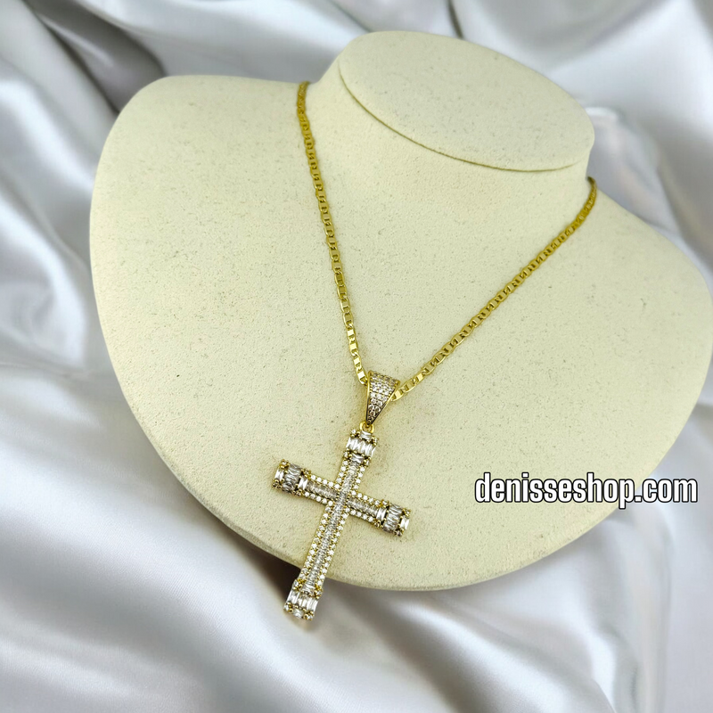 14K SHINY CROSS NECKLACE 20” N78