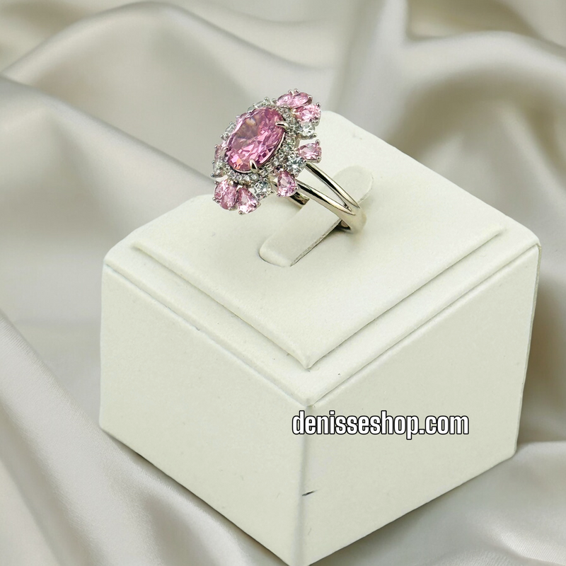 SILVER PINK RING SIZE 9&