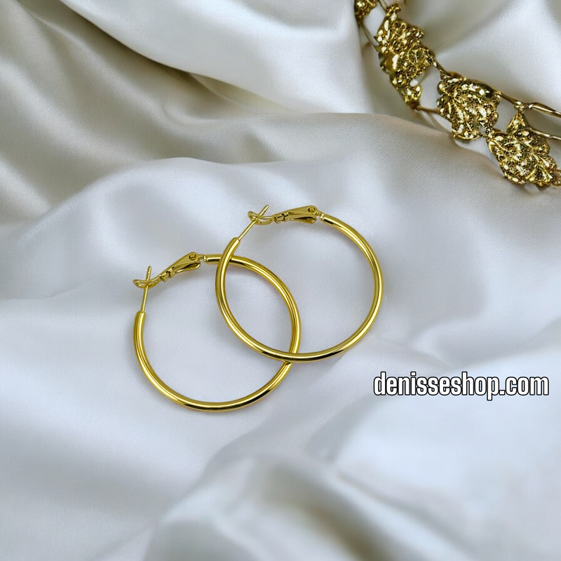 14K WOMAN/ PLAIN  HOOP EARRING HP561