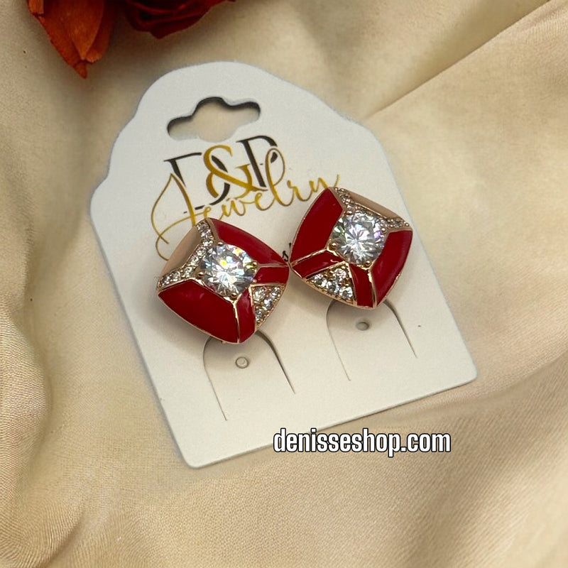 18K RED EARRINGS E414