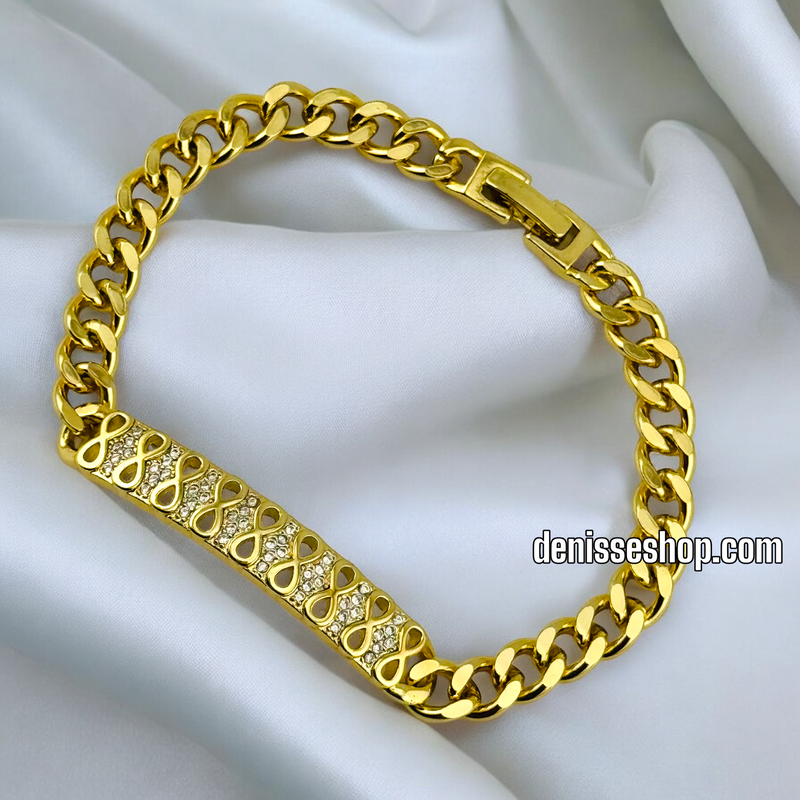 14K INFINITY CUBAN BRACELET BR528