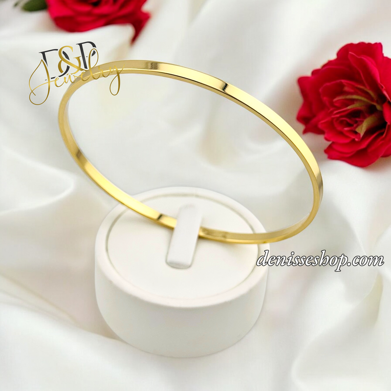 14K PLAIN GOLD BIG SIZE BRACELET BR671