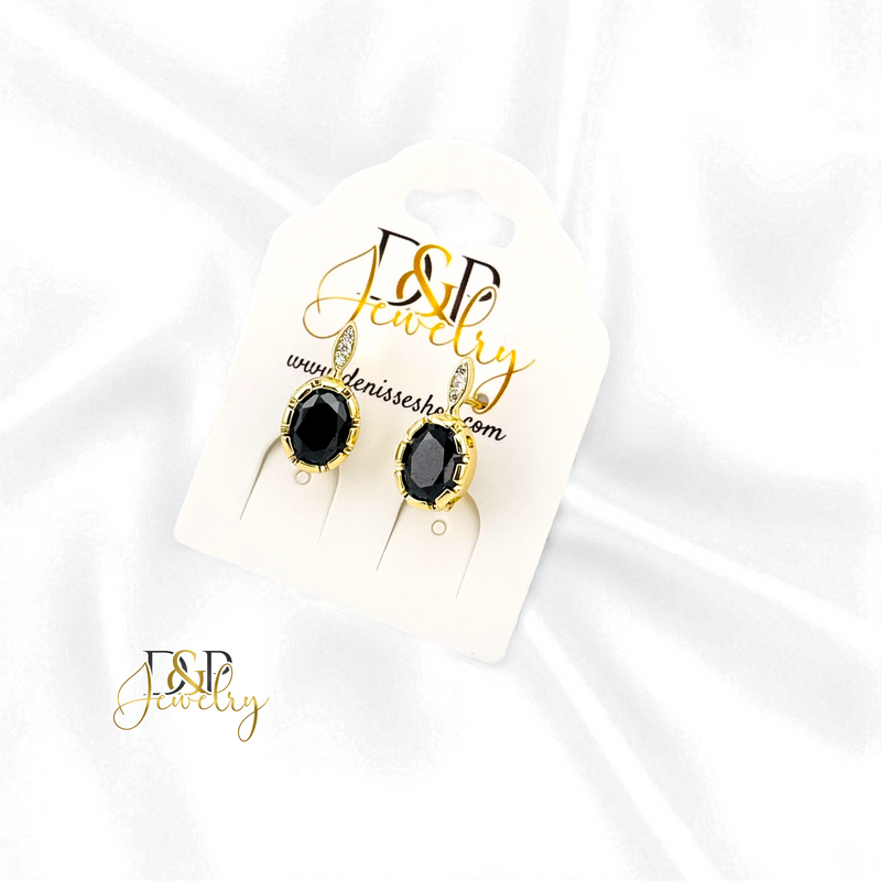 14K BLACK HUGGIE EARRING E1035