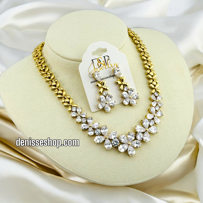 14K FLOWER NECKLACE SET N17