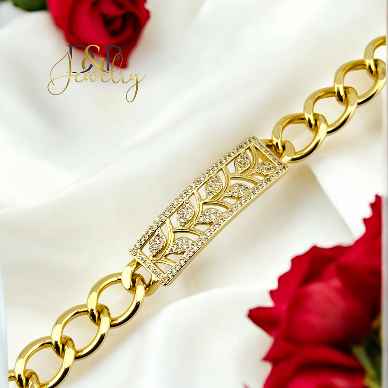 14K CHUNKY PLATE BRACELET BR697