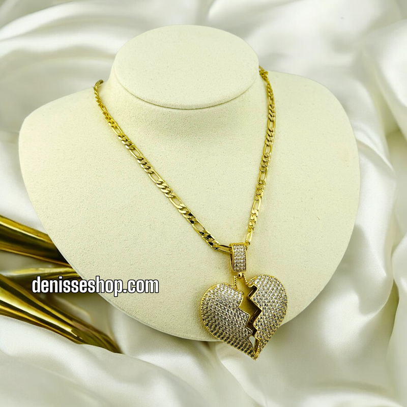 14K BROKEN HEART NECKLACE 20&