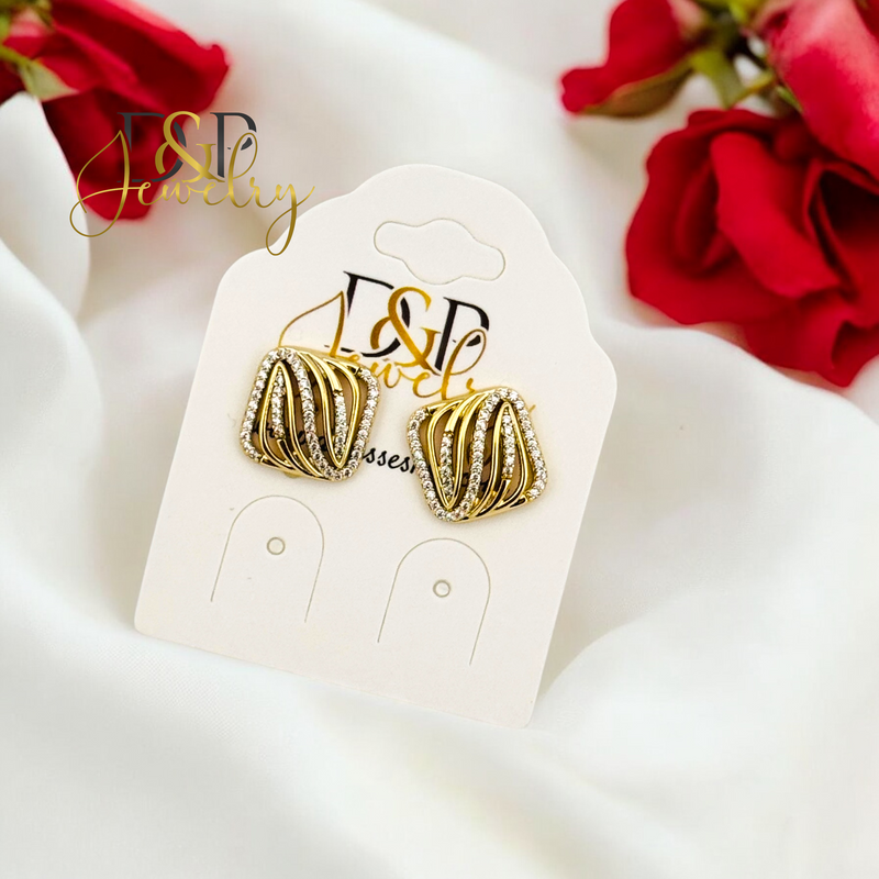 14K ELEGANT STUD EARRING E859