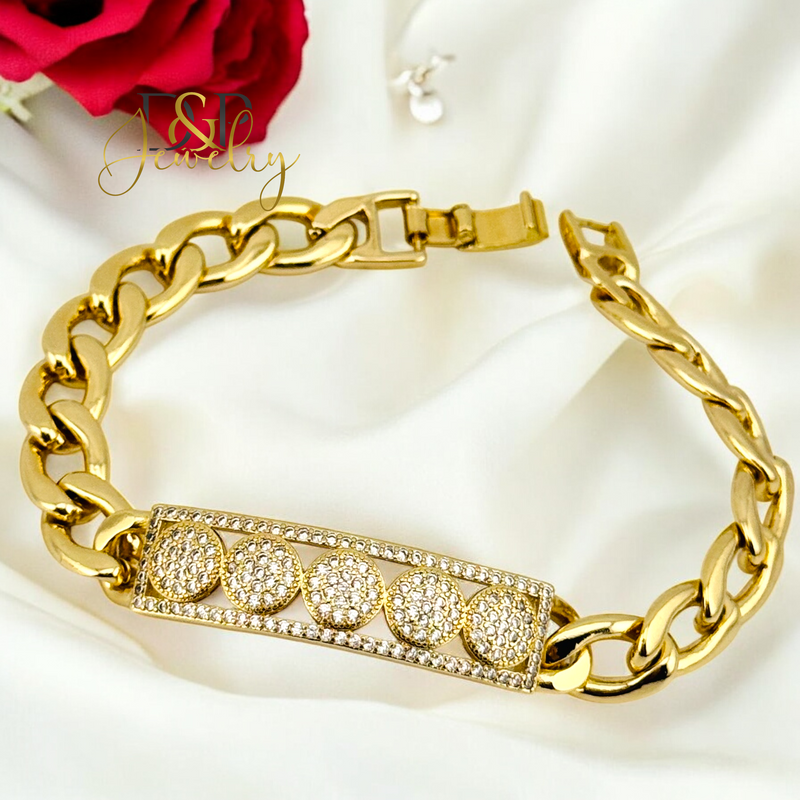 14K CHUNKY PLATE BRACELET BR703