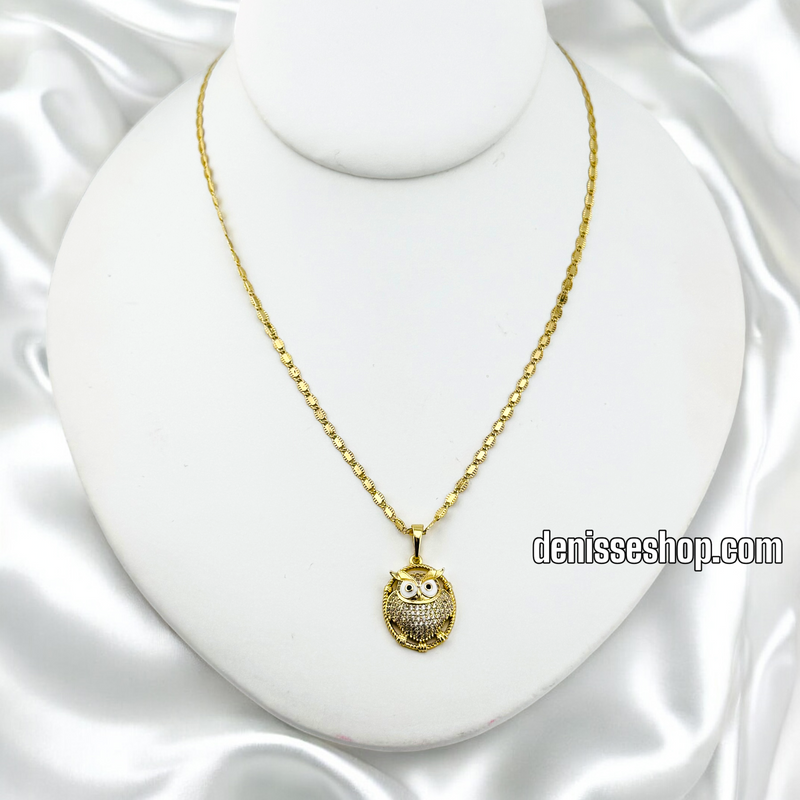 14K WOMEN/GIRL WHITE OWL PENDANT P652