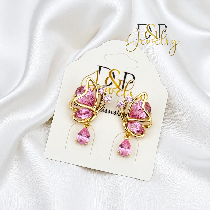 14K BUTTERFLY EARRINGS E972