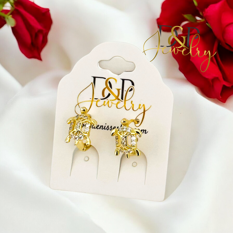 14K TURTLE HOOP EARRING HP662
