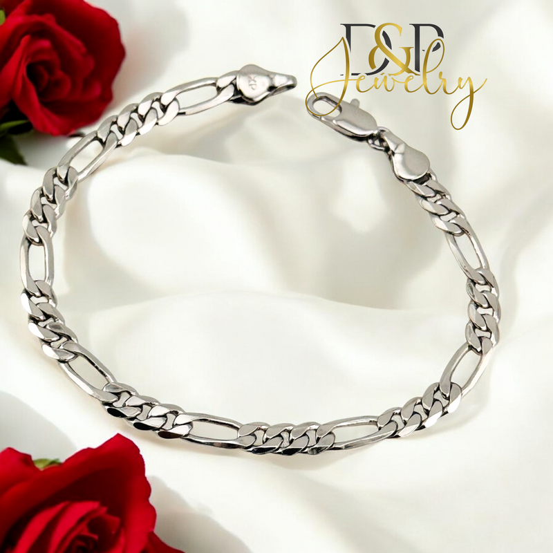 SILVER FIGARO BRACELET 4MM BR727