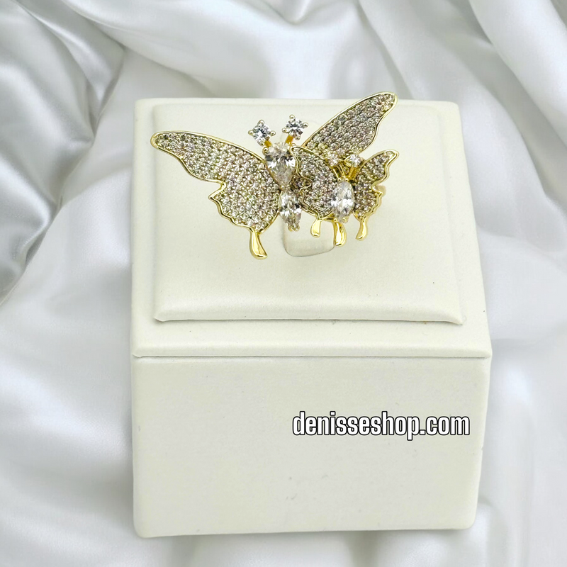 14K ADJUSTABLE BUTTERFLY RING RG204