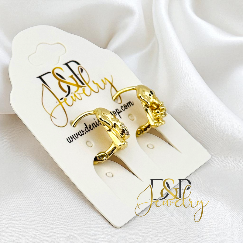 14K ELEPHANT HOOP EARRING HP756