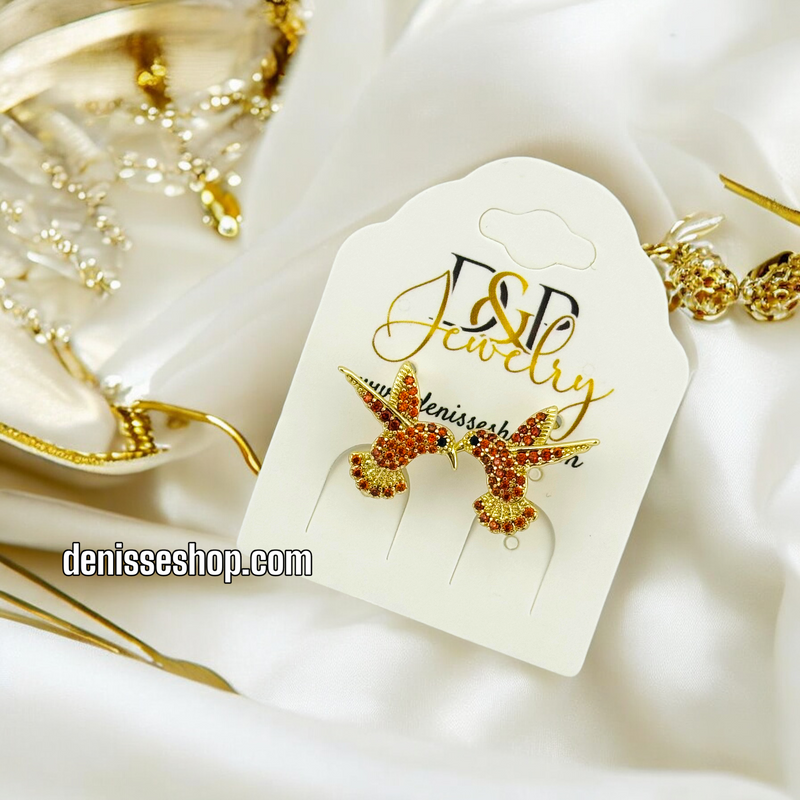 14K RED BIRD EARRING E612