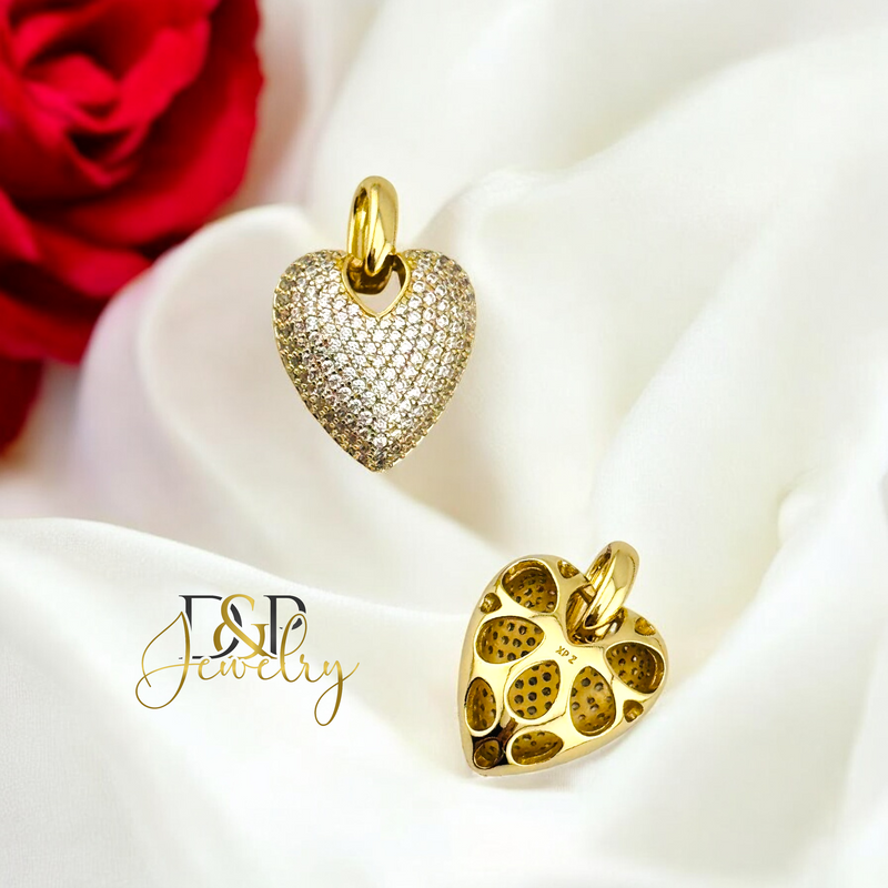 14K FANCY HEART PENDANT P825