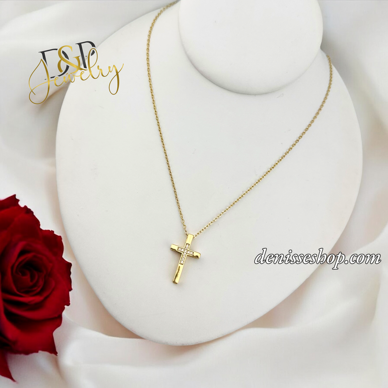 14K SMALL CROSS NECKLACE SET N237