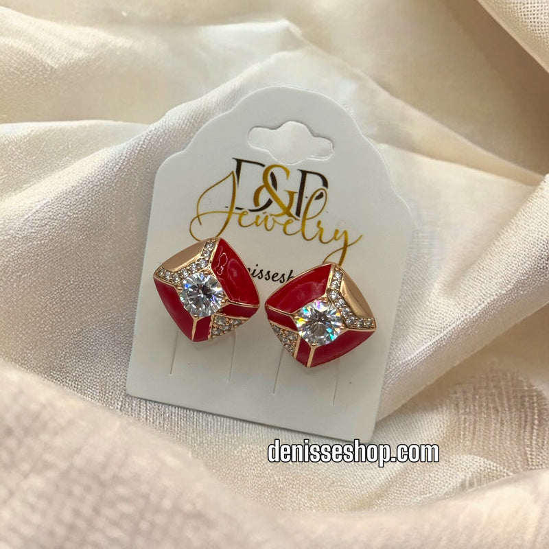 18K RED EARRINGS E414