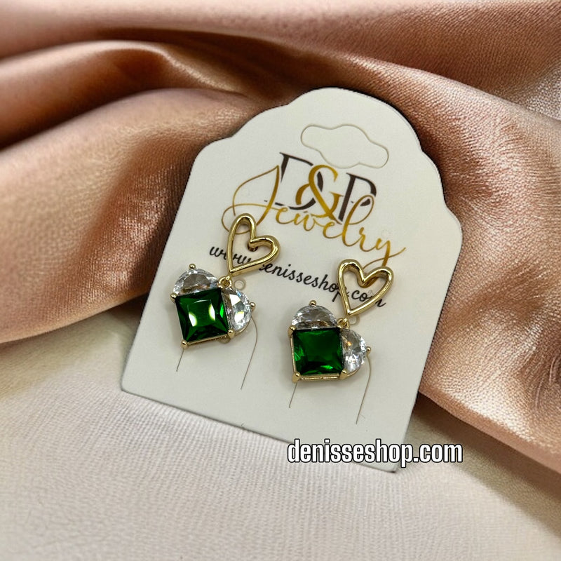 14K HEART EARRINGS E353