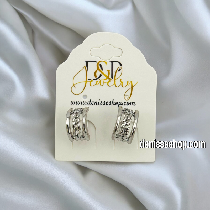 SILVER HUGGIE EARRINGS E790