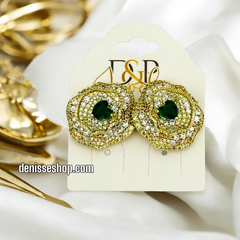 14K GREEN EARRING E616