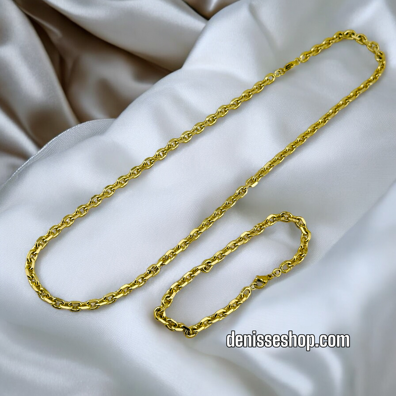 14K GOLD / NECKLACE/ BRACELET SET N66