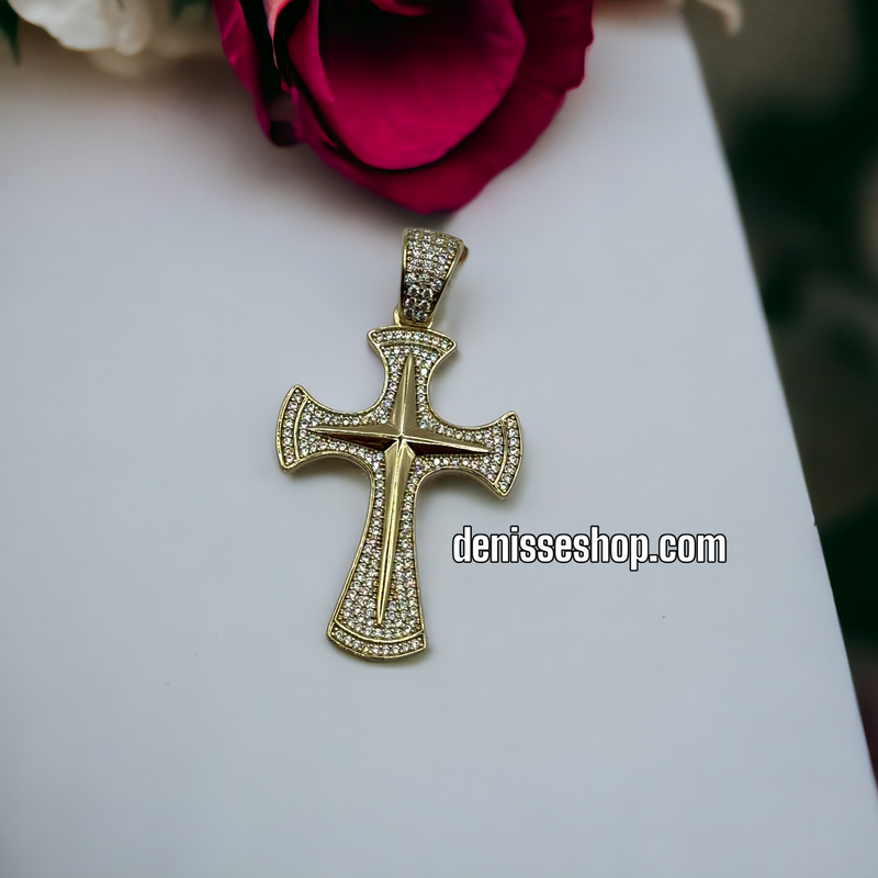 14K CROSS PENDANT P329