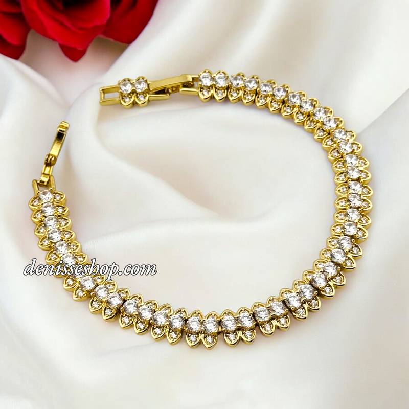 14K ELEGANT WHITE STONE BRACELET BR665