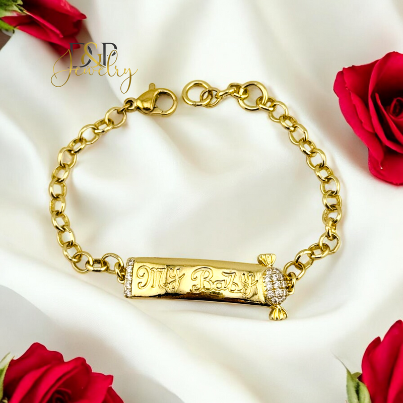 14K MY BABYPLAQUE KIDS BRACELET BR750