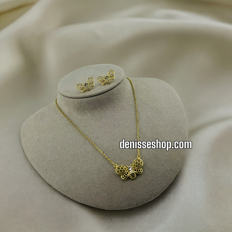 14K BEE NECKLACE SET 18&