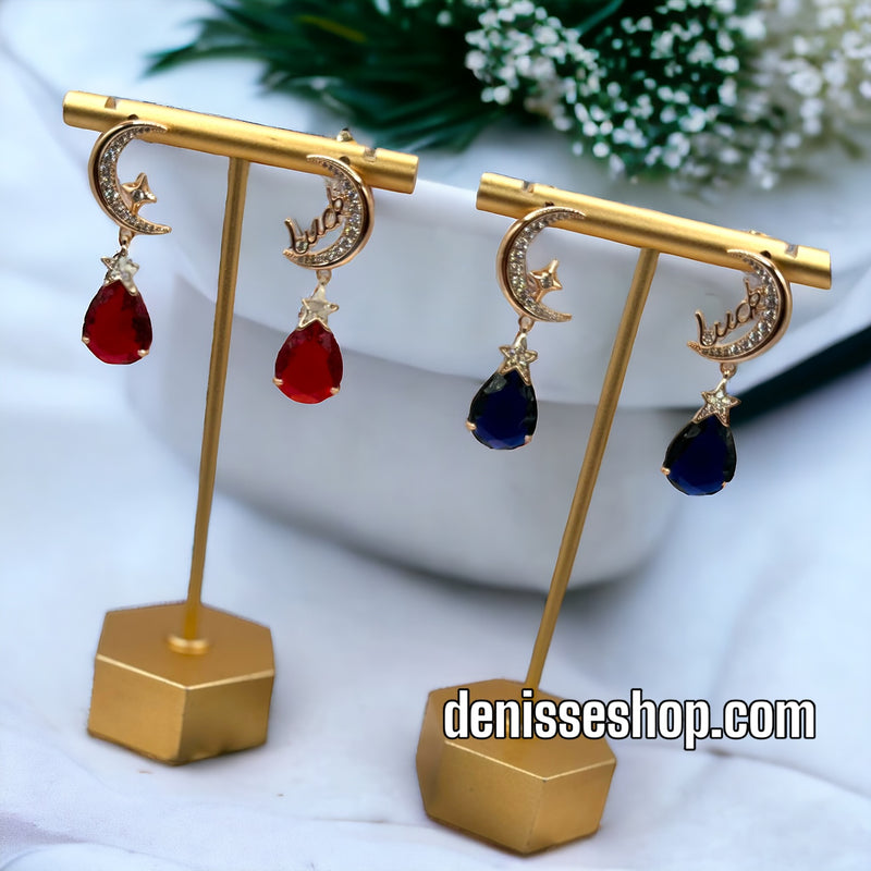 18K MOON GOLD EARRING E275