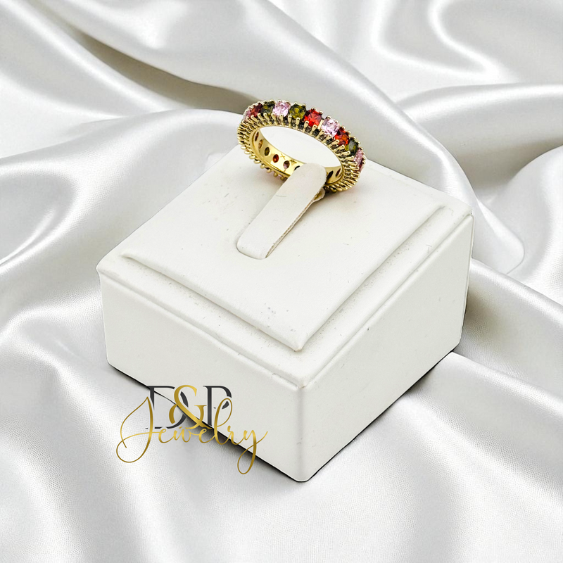 14K MULTICOLOR BAND RING RG420