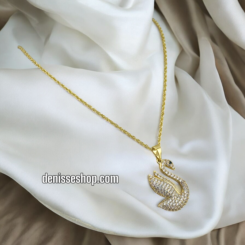 14K SWAN NECKLACE 18&