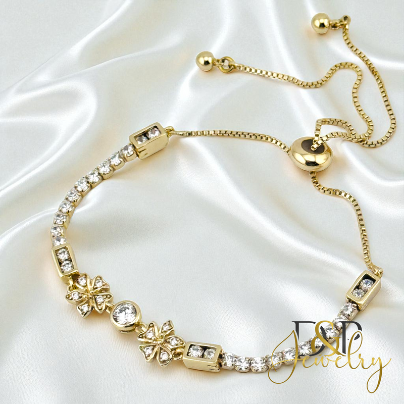 14K ADJUSTABLE FLOWWER BRACELET BR786