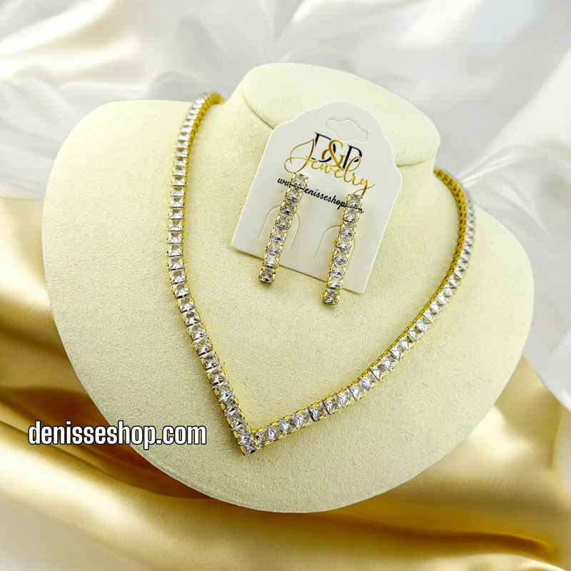 14K ELEGANT WHITE NECKLACE N22