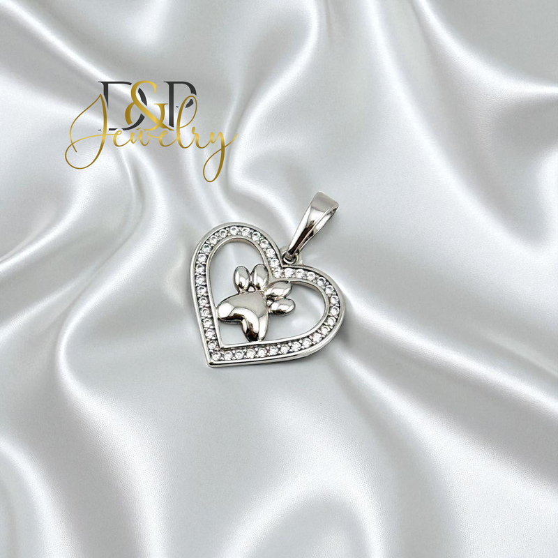 14K SILVER/HEART PENDANT P908