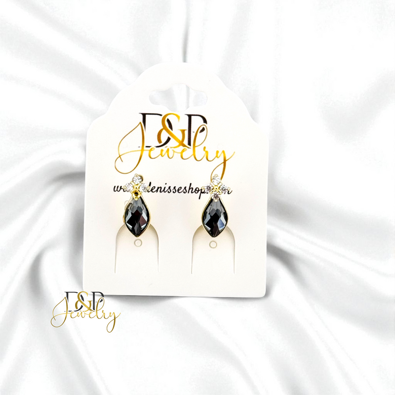 14K BLACK HUGGIE EARRING E1037