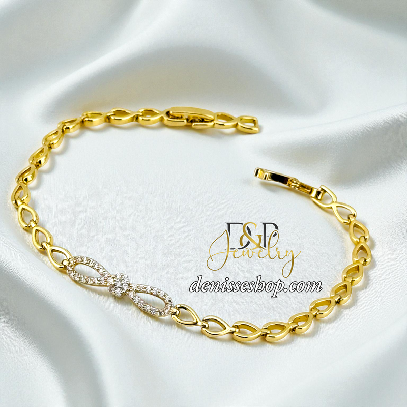 14K GOLD BOW BRACELET BR860