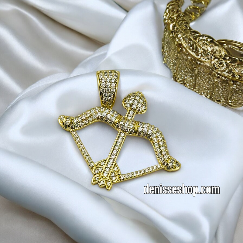 14K FASHION WHITE STONE BOW MEN PENDANT P465