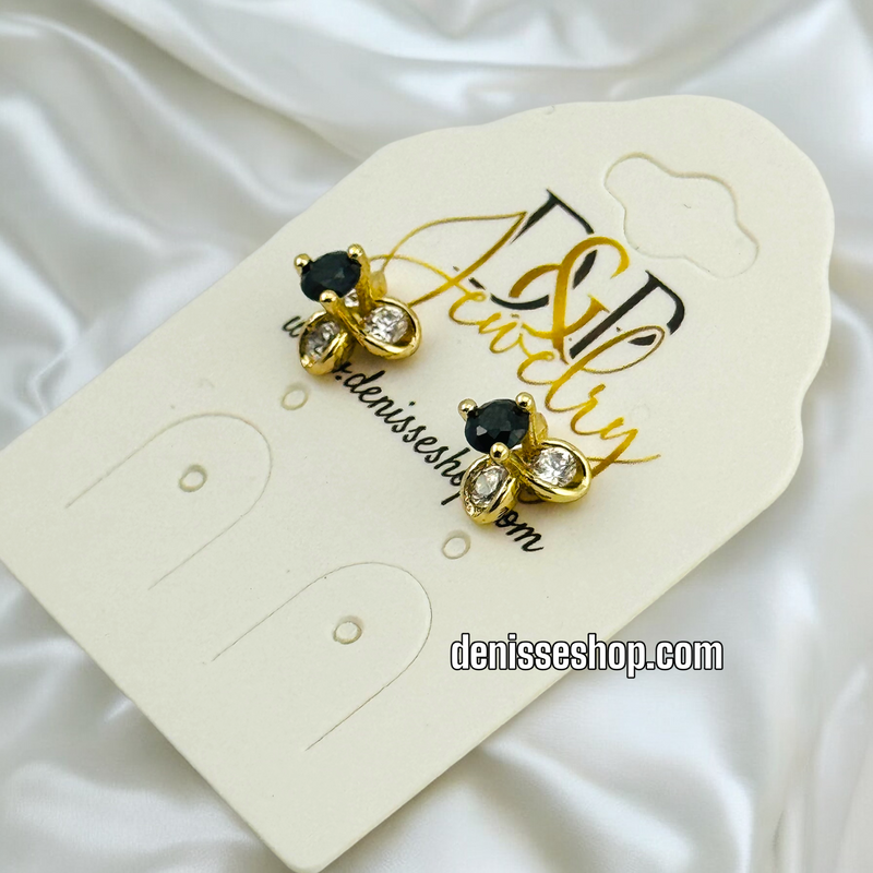 14K BLACK EARRING E585